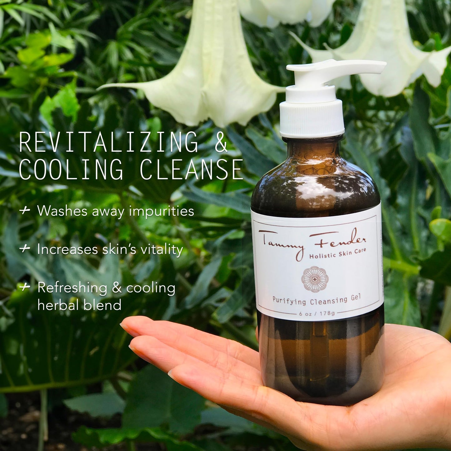 TAMMY FENDER - Purifying Cleansing Gel | Natural, Organic, Cruelty Free, Non-Toxic Skincare | Makeup Remover to Smooth, Soften, & Clarify | For Oily