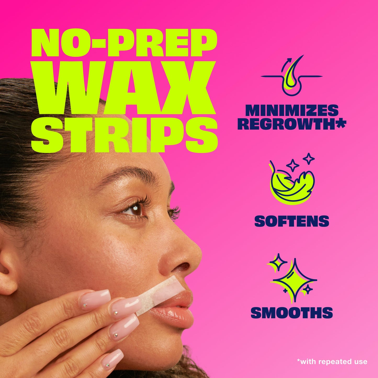 Nair Hair Remover Wax Ready Strips, Face and Bikini Hair Removal Wax Strips, Orchid and Cherry Blossom Extracts, Dermatologist Tested, Plus 4 Post Beauty and Personal Care Nair