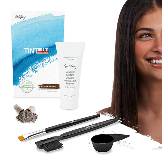 Godefroy Hair Color Tint Kit for 100% Gray Coverage, Medium Brown, 20 Applications, Long-Lasting Root Touch-Up for Men & Women, Pre-Measured Capsules