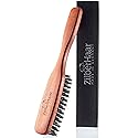 ZilberHaar Long Hair & Beard Brush - Made From Stiff First Cut Boar Bristles And Pearwood - Perfect Beard Care for Men - Works with all Beard Balms