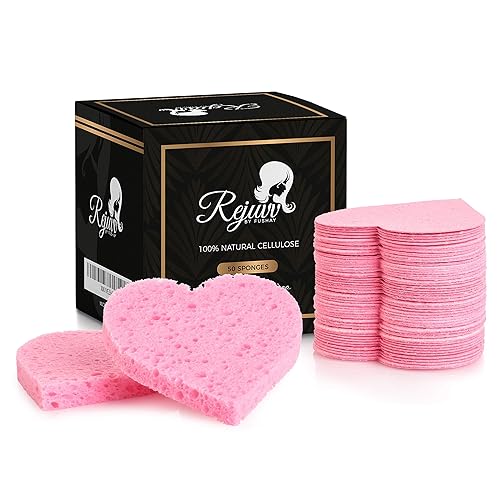 Compressed Facial Sponges 50 Count - Natural Cellulose Sponges for Estheticians, Face Cleansing, Exfoliating & Makeup Removal - Professional