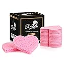 Compressed Facial Sponges 50 Count - Natural Cellulose Sponges for Estheticians, Face Cleansing, Exfoliating & Makeup Removal - Professional