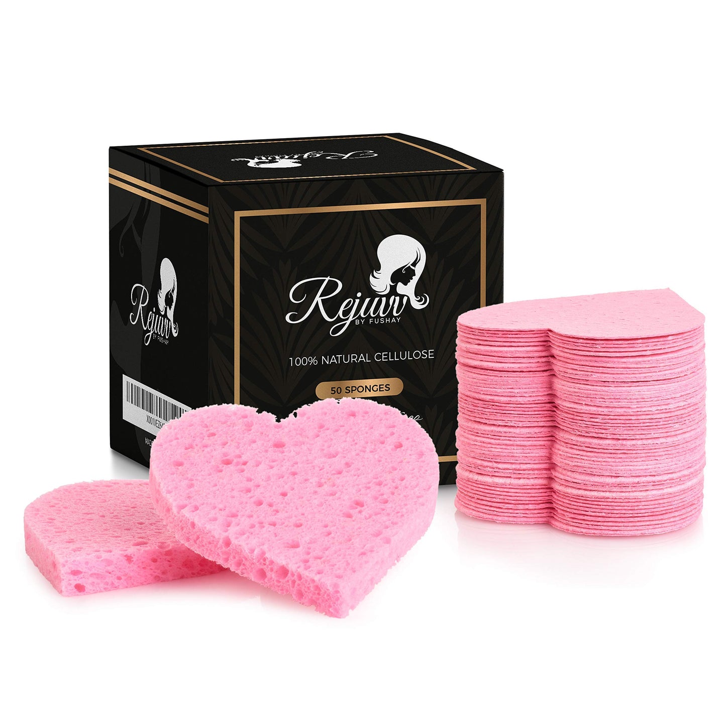 Compressed Facial Sponges 50 Count - Natural Cellulose Sponges for Estheticians, Face Cleansing, Exfoliating & Makeup Removal - Professional