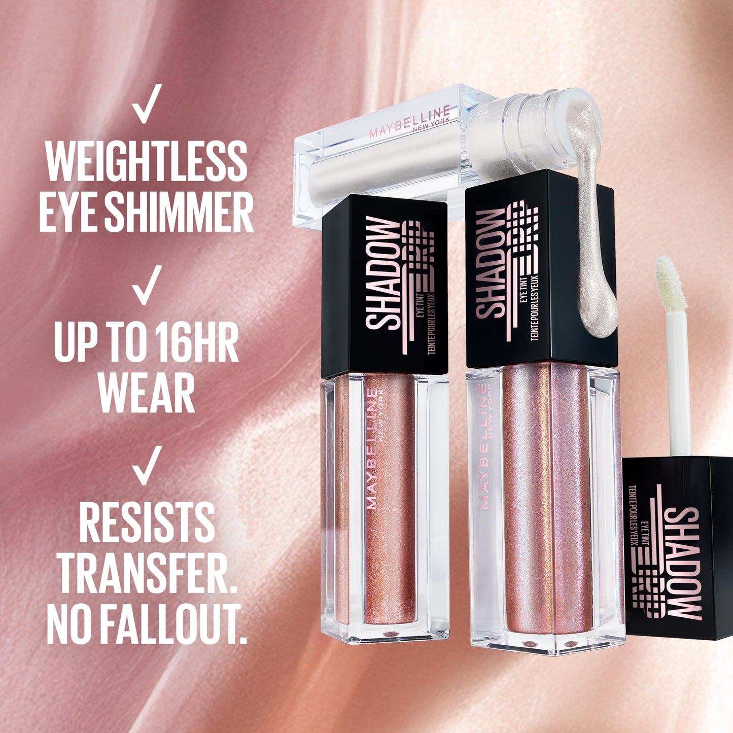 MAYBELLINE Shadow Drip Eye Tint Liquid Eyeshadow, High-Impact, Lightweight Shimmer Eye Shadow with Up To 16HR Wear, Amethyst Drip, 1 Count