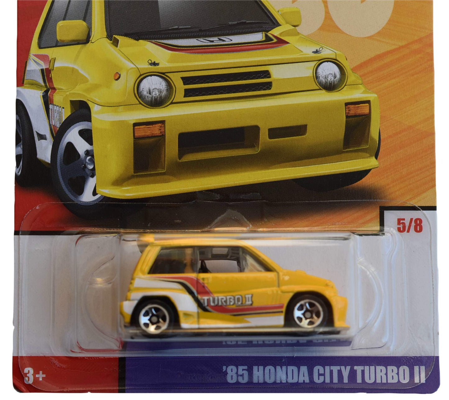 Hot Wheels 1:64 Scale die cast Exclusive Heritage [Yellow] '85 Honda City Turbo II 5/8