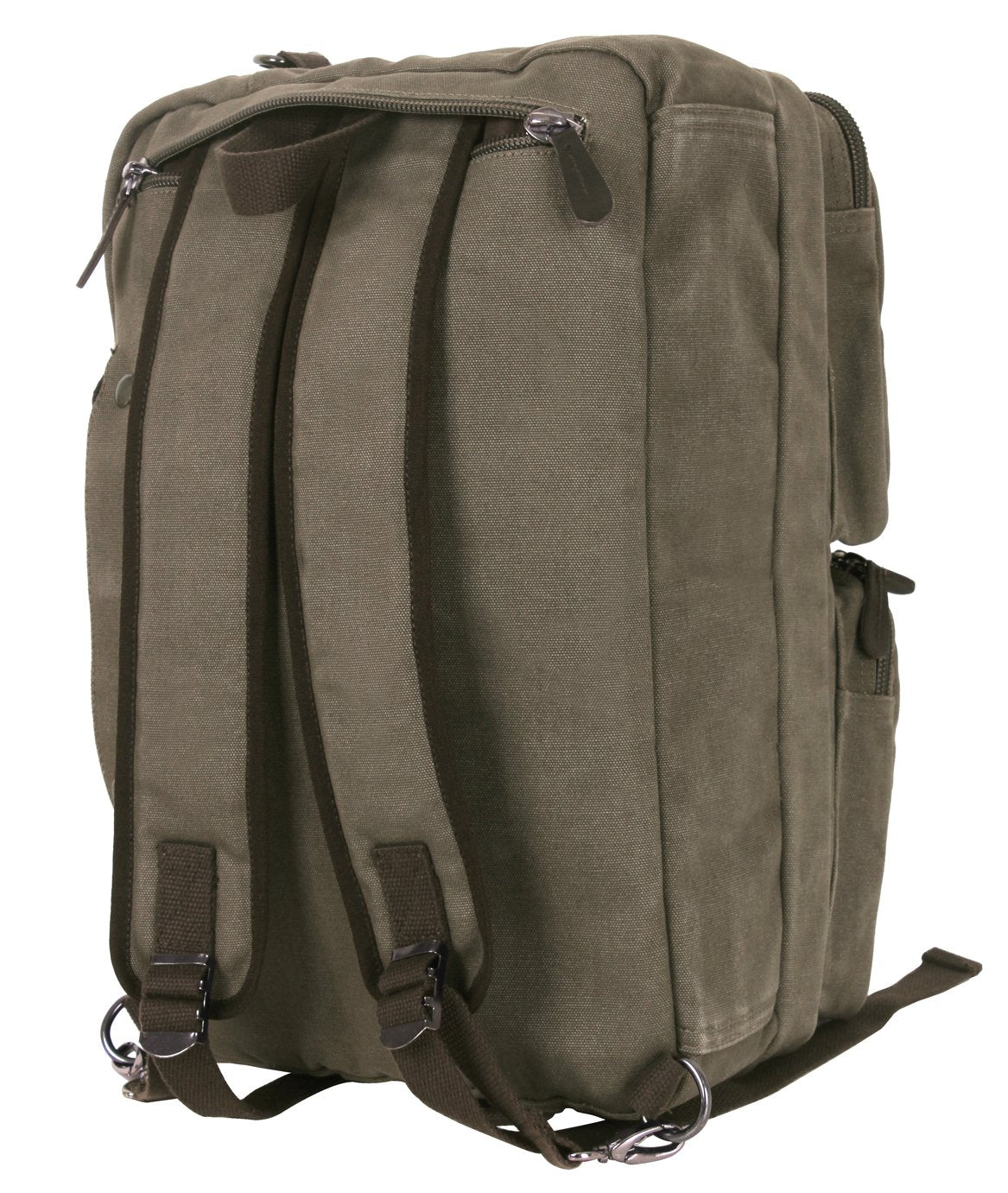Rothco Canvas Briefcase Backpack, Olive Drab | Convertible Carry Handbag to Backpack
