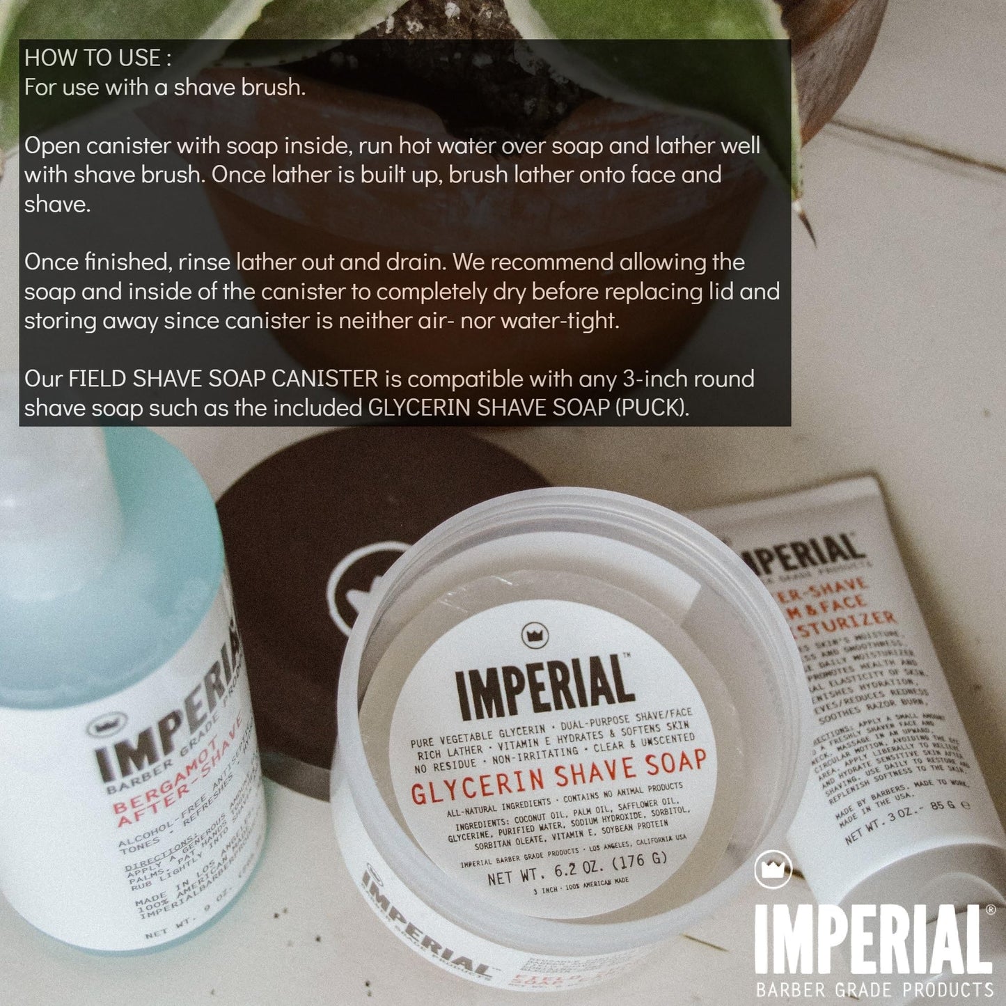 Imperial Barber Field Shave Soap Canister, 6.2 oz. Beauty and Personal Care Imperial Barber Grade Products