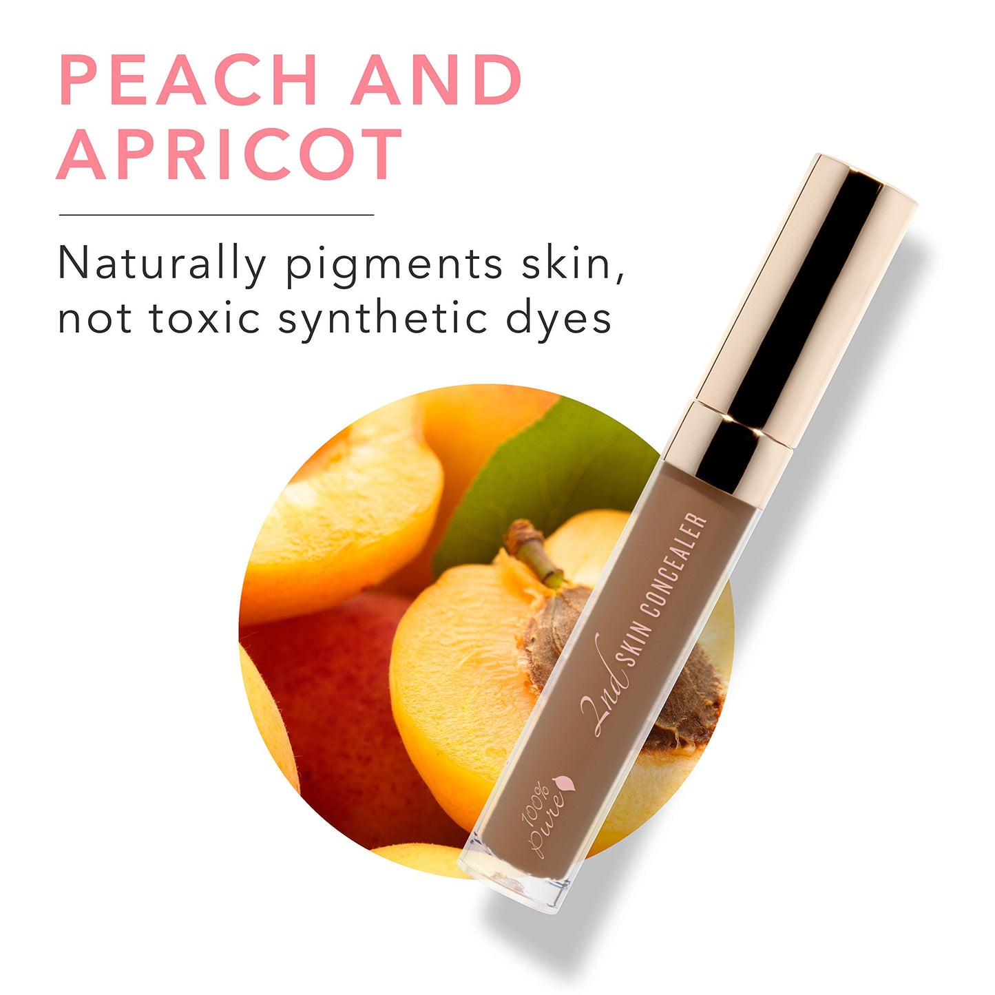 100% PURE 2nd Skin Concealer (Fruit Pigmented), Shade 7, Full Coverage, Lightweight, Liquid Concealer for Face, Under Eyes, Vegan Makeup (For Deep