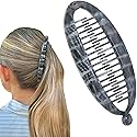 Camila Paris CP3101 French Large Banana Clip Hair Comb, Classic Banana Clips Hair for Thick Hair Ponytail Holder Interlocking Styling Clips for Women