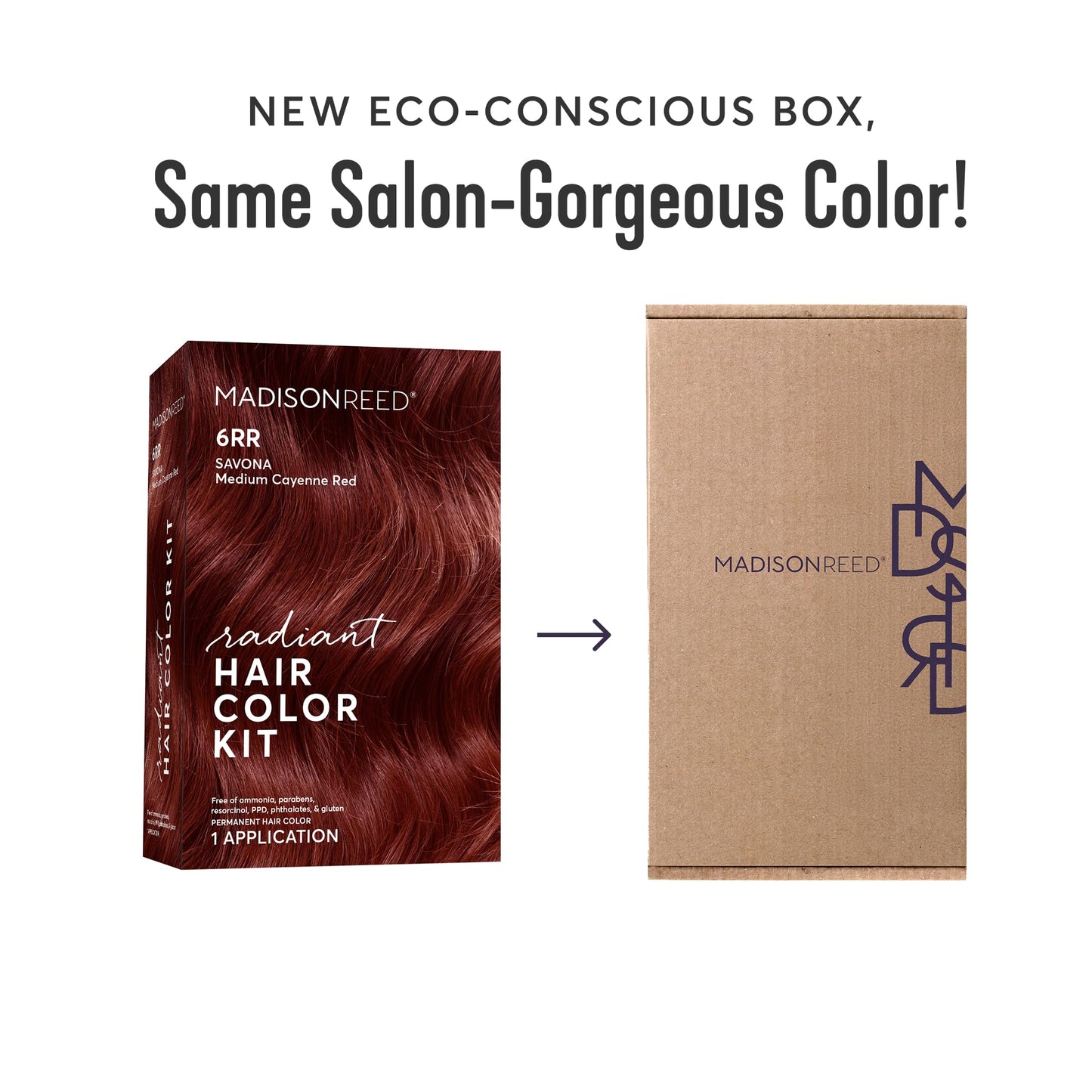 Madison Reed Radiant Hair Color Kit - 6RR Medium Vibrant Cayenne Red (Savona Scarlet) Vivid Color Permanent Hair Dye, PPD-Free & Ammonia-Free, 1 Pack
