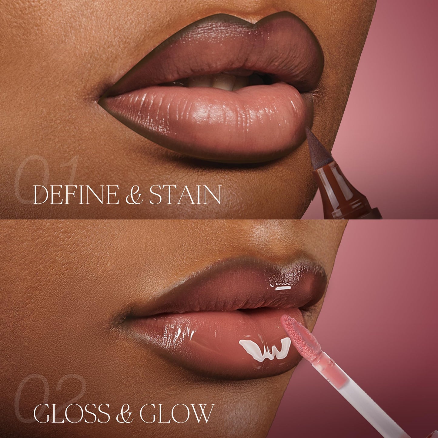 Absolute New York Lip DuoZ, 2 in 1 Lip Marker and Lip Gloss, High Shine, Water Resistant, Smudge Proof, Precision Felt Tip (Berry Boujee)