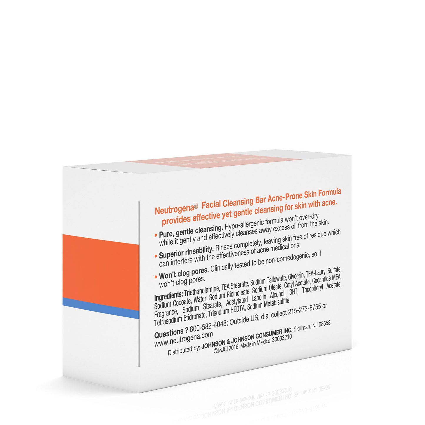 Neutrogena Facial Cleansing Bar Treatment for Acne-Prone Skin, Non-Medicated & Glycerin-Rich Hypoallergenic Formula with No Detergents or Dyes, 3.5 oz