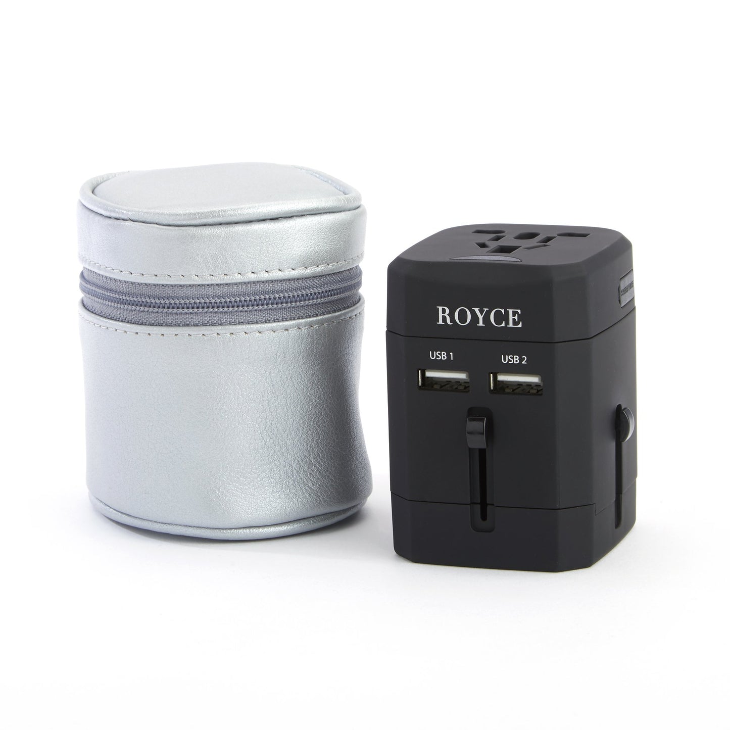 Royce Leather International Travel Adapter Case (Silver) Beauty and Personal Care Royce Leather