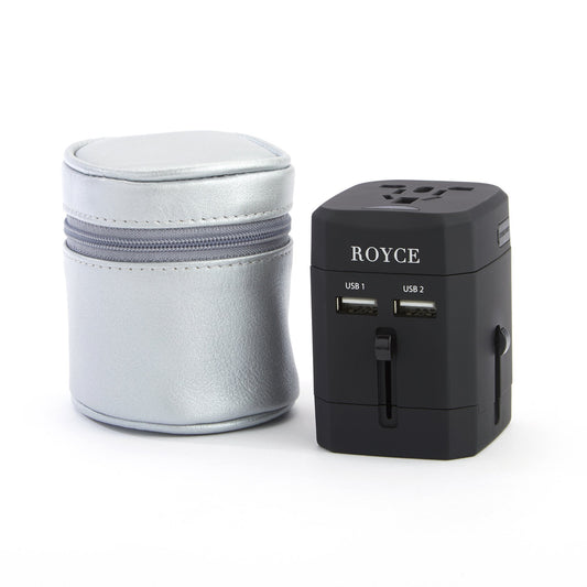Royce Leather International Travel Adapter Case (Silver) Beauty and Personal Care Royce Leather