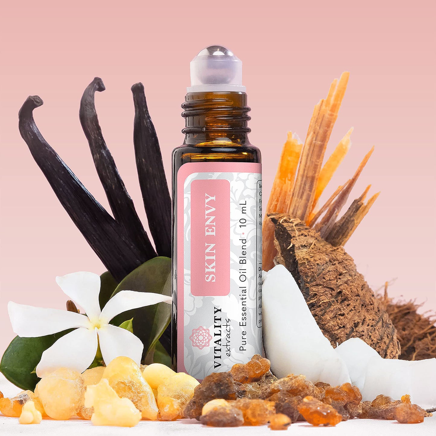 Vitality Extracts Skin Envy - Face Moisturizer Serum, Coconut Oil, Collagen, Vitamin E, Vegan, Frankincense Essential Care, Sandalwood Soothing