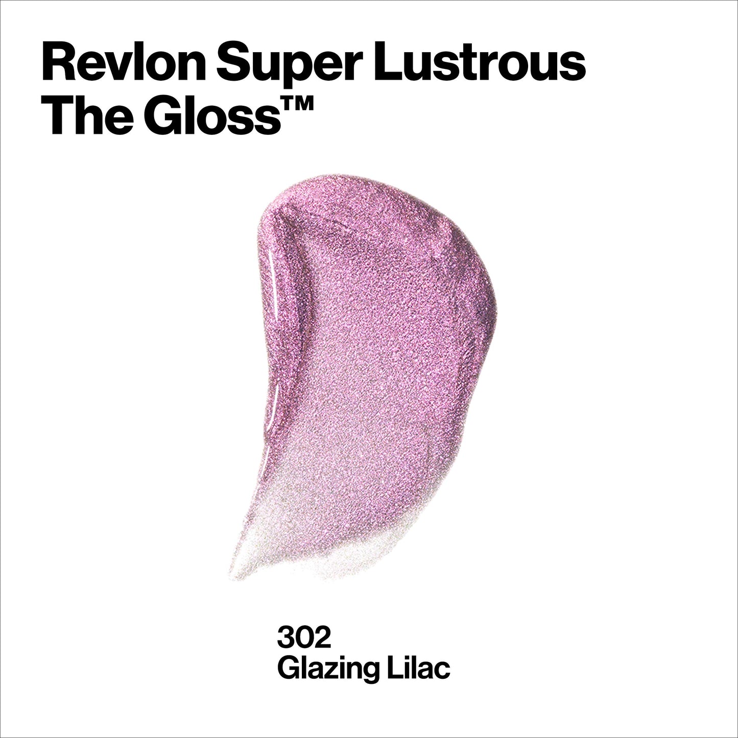 Revlon Super Lustrous Lip Gloss, Non-Sticky, Hydrating, High Shine Finish, 302 Glazing Lilac, 0.13 oz