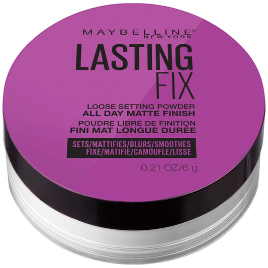 Maybelline Facestudio Lasting Fix Setting + Perfecting Loose Powder Makeup, All Day Matte Wear, Minimizes Shine, Sets Foundation Makeup, Translucent