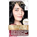 L'Oreal Paris Excellence Creme Permanent Hair Color, 1C Cool Black, 100 percent Gray Coverage Hair Dye, Pack of 1