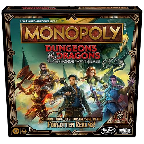 Hasbro Gaming Monopoly Dungeons & Dragons: Honor Among Thieves Game, Inspired by The D&D Movie, Monopoly D&D Board Game for 2-5 Players, Ages 8 and Up