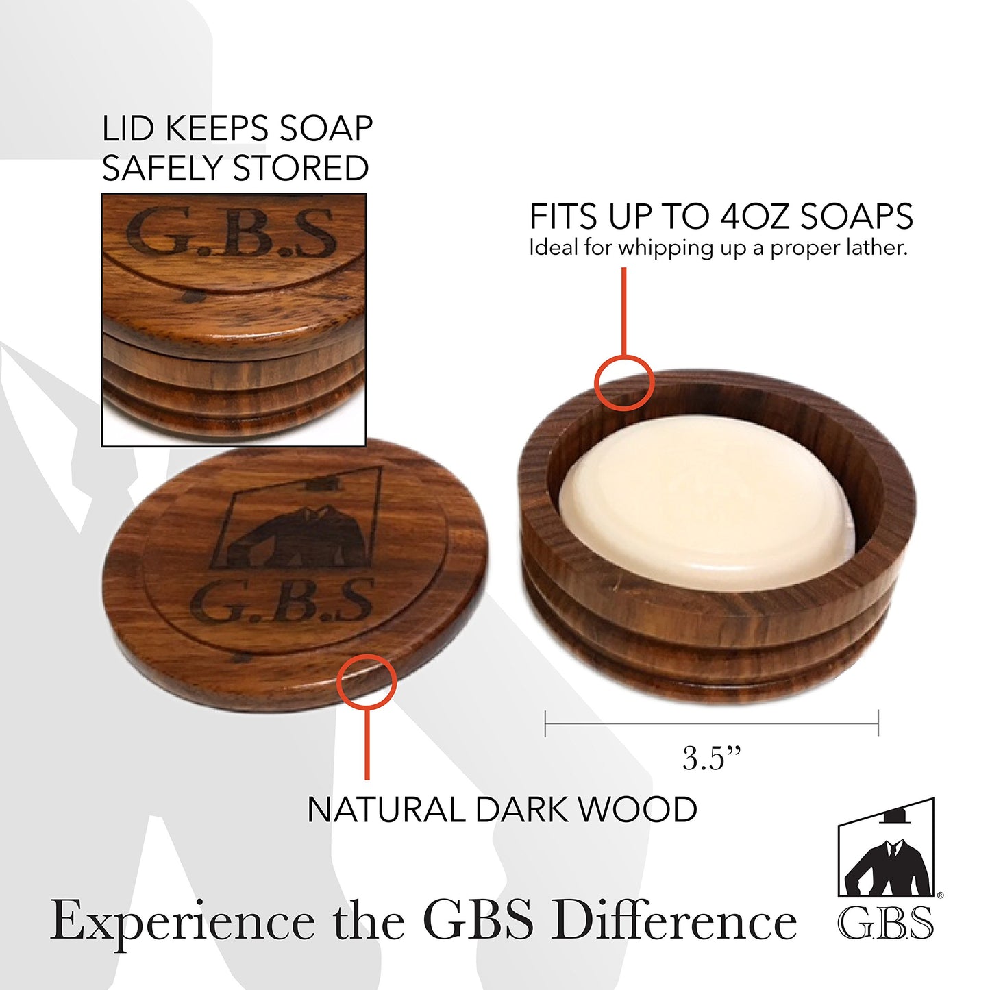 G.B.S Men Professional Shaving Kit Box- Rust Free Stainless Shaving Razor with Wooden Handle, Wooden Soap Bowl, Shaving Brush, Leather Strop, - A Full Beauty and Personal Care G.B.S