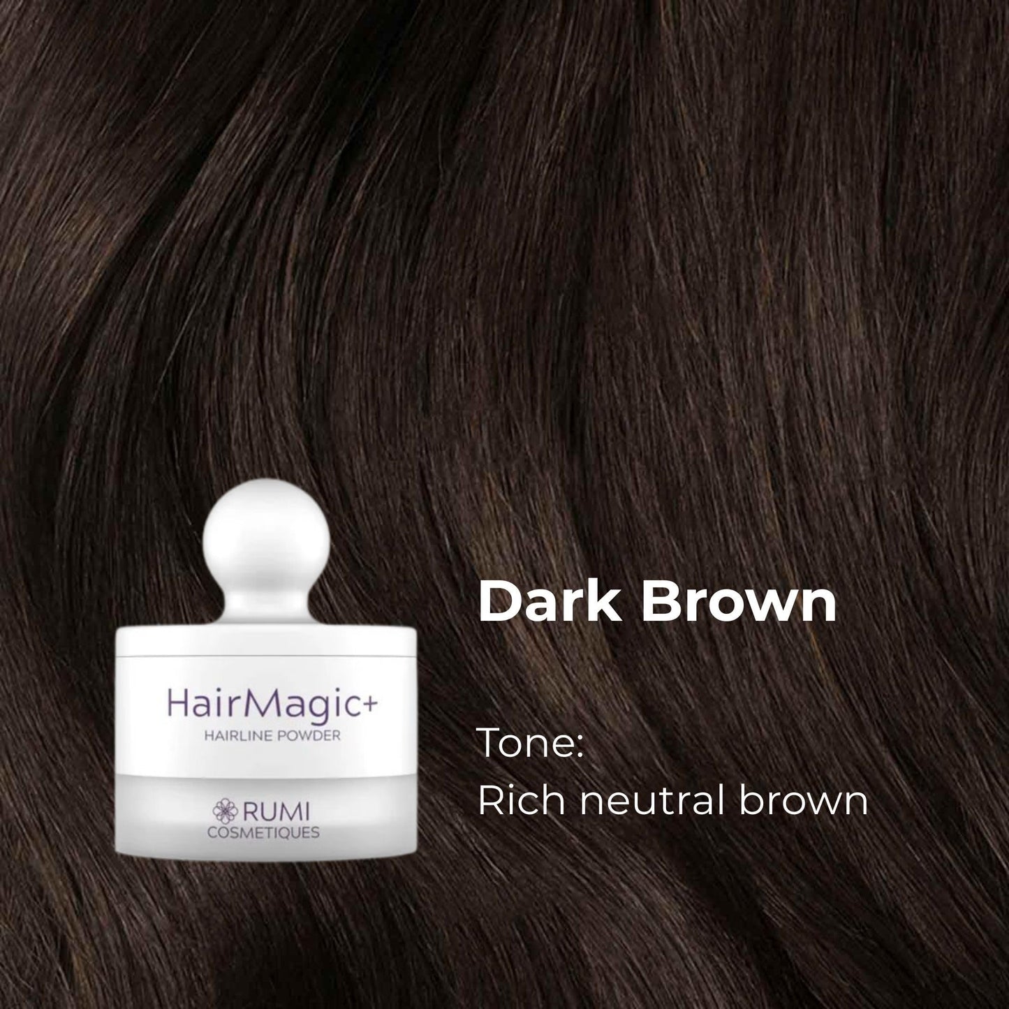 Rumi Cosmetiques HairMagic+ Root Touch Up Powder for Mature Women - Instant Gray Hair Coverage & Hairline Filler - Water-Resistant, Natural Finish