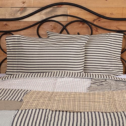 VHC Brands Ashmont Bedding Accessory, Standard Pillowcase Set 21x30, Vintage White Home & Kitchen VHC Brands
