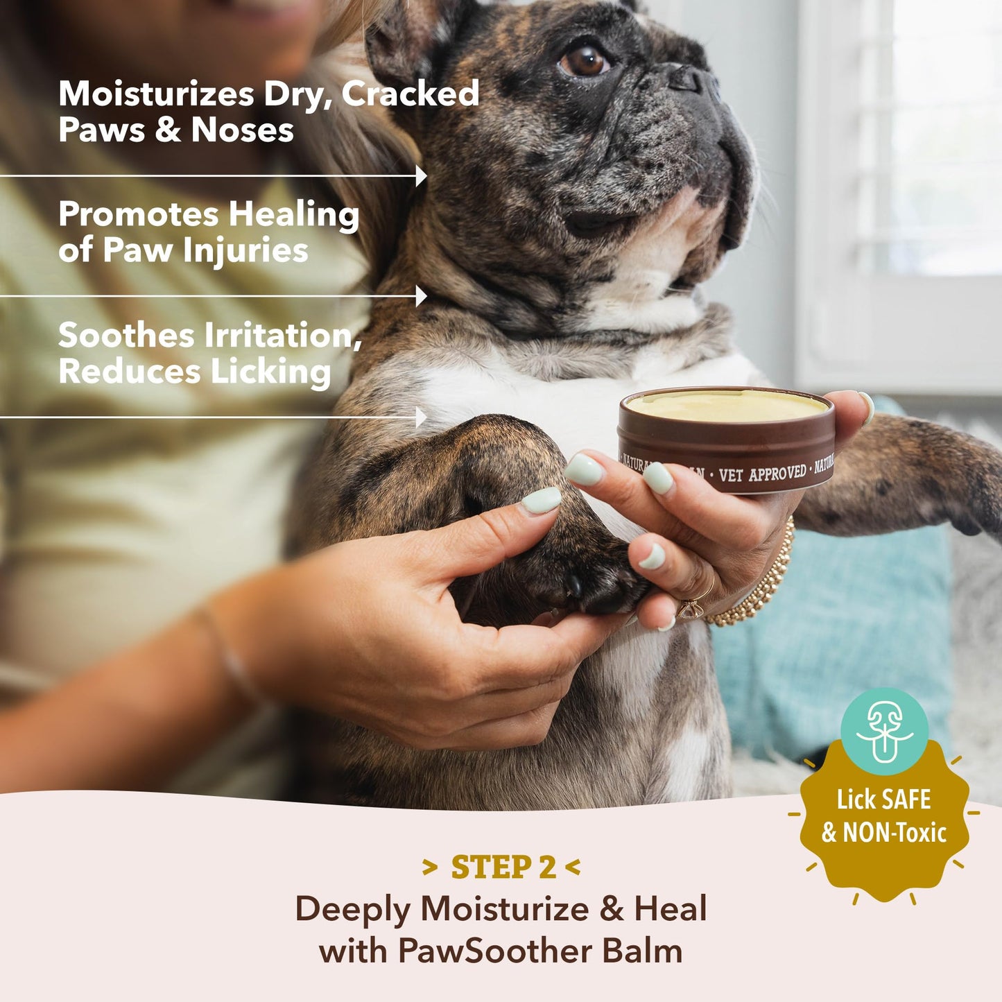 Natural Dog Company Paw Soother Balm Stick 0.15 oz – Organic, Lick-Safe Moisturizer for Dry Cracked Paws – Winter Healing & Soothing Relief