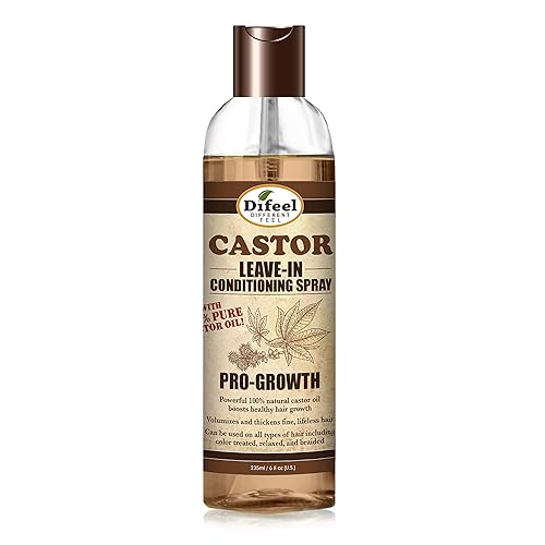 Difeel Pro Growth Leave in Conditioning Spray with 100% Natural Castor Oil 6 ounce