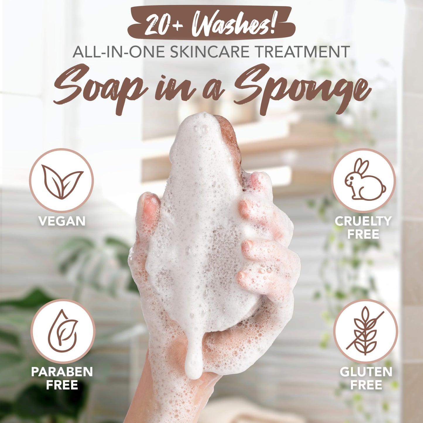 Spongeables Anti Cellulite Body Wash in a 20+ Wash Sponge, Coffee, 3 Count Beauty and Personal Care Spongeables