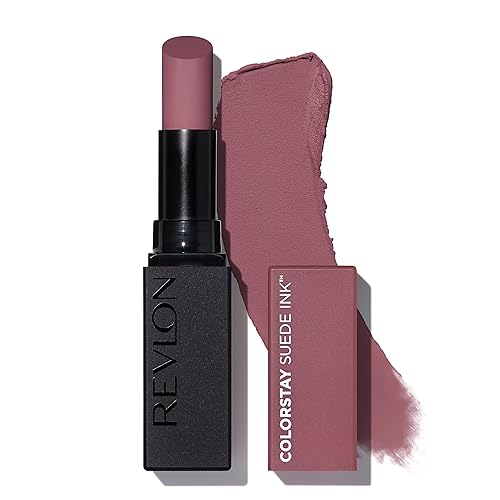 Revlon Lipstick, ColorStay Suede Ink, Built-in Primer, Stocking Stuffer for Women, Waterproof, Smudge-proof, Matte Color, 012 Power Trip, 0.09 oz
