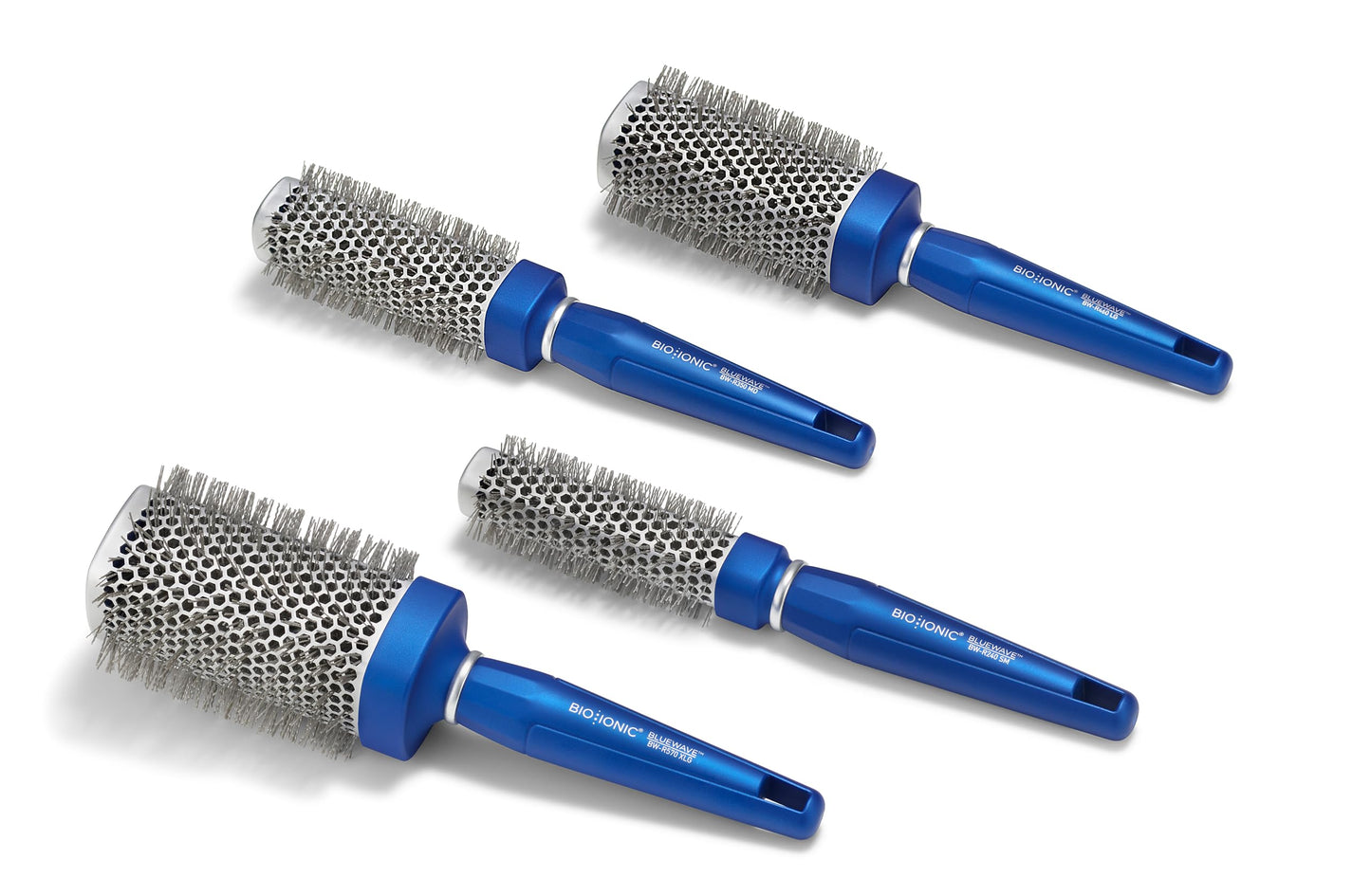 Bio Ionic BlueWave Conditioning Square-Round Brush - Create Volume & Smooth Hair Quickly, Crimped Bristles Add Root Tension, Styling Brush For Bouncy