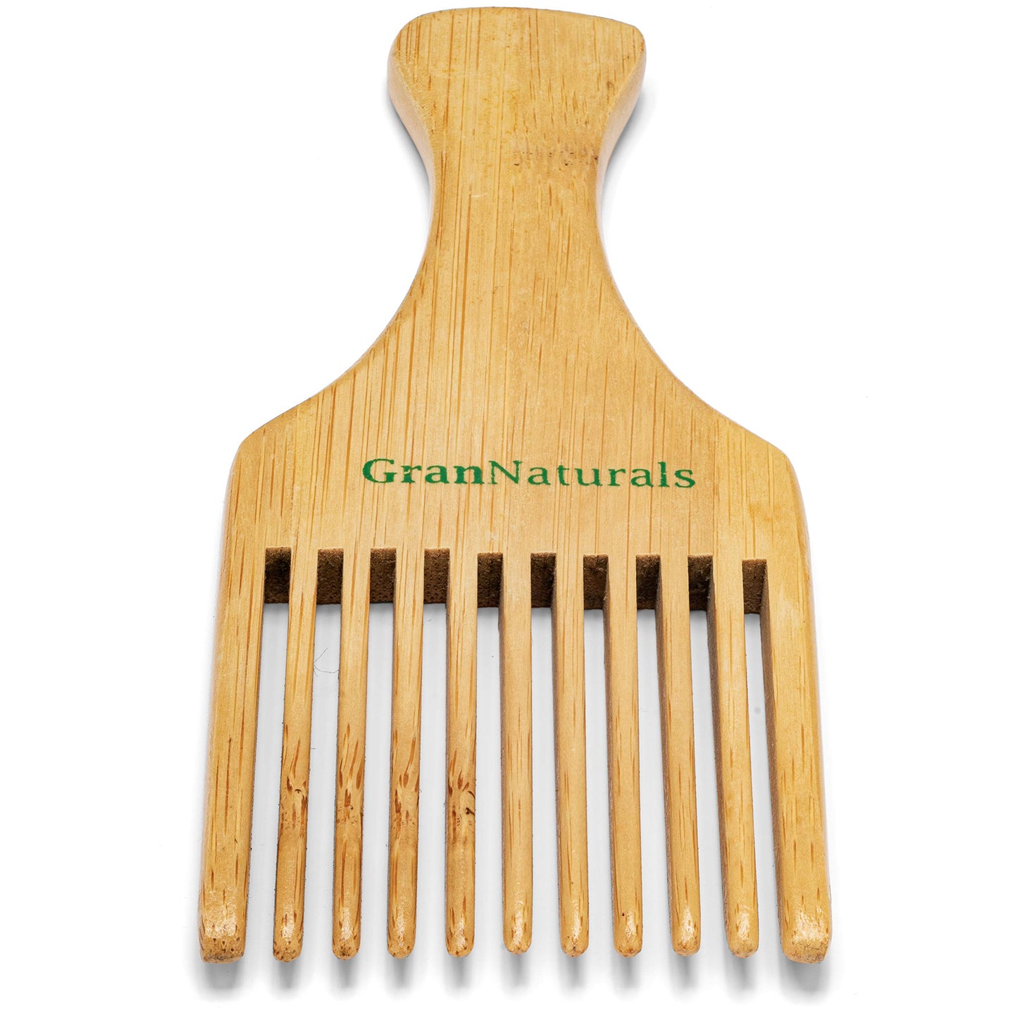 GranNaturals Wooden Comb & Hair Pick - Natural Wood Volumizing & Styling Tool for Thick, Coarse, Curly Hair - Non-Static Comb for Afro & Beard - Long