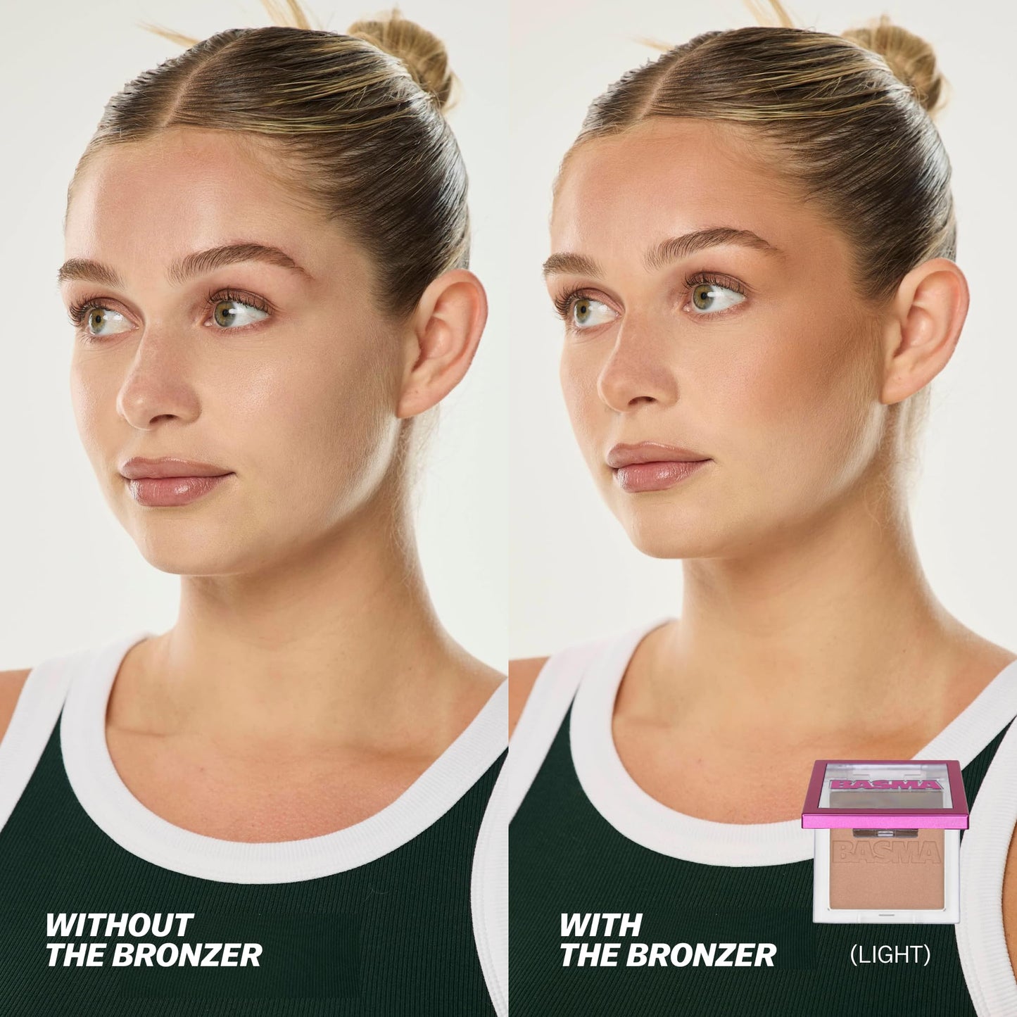 BASMA Beauty Buttery-Soft Powder Bronzer for Face, Talc-Free, Soft Matte, Buildable Coverage, Natural Warmth, Vegan & Cruelty-Free, Blends Easily, (A