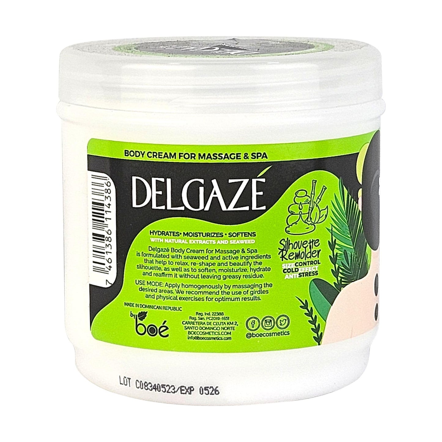 Delgazé Thermoactive Massage Cream & Spa with Seaweed & Natural Extracts – Anti-Stress, Hydrating & Firming Massage Cream for Spa & Home Use – 16 oz