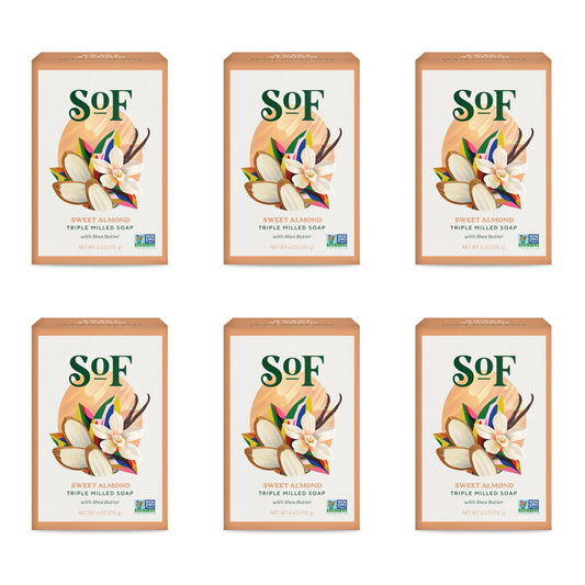 South Of France SoF Triple Milled Bar Soap - With Coconut Oil & Organic Shea Butter- Vegan & Non GMO- Free From Phthalates, Sulfates & Parabens- Sweet
