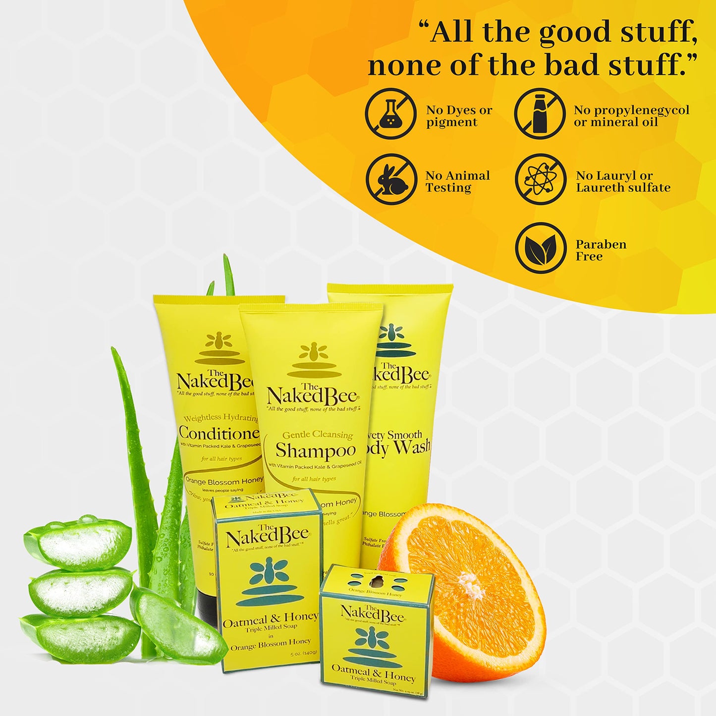 The Naked Bee Body Lotion & Hair Spray Grapefruit Blossom Honey Head To Toe Duo - Moisturizing Body Lotion for Dry Skin & Hair Perfume Spray for Women Beauty and Personal Care The Naked Bee