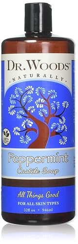 Dr. Woods Organic Castile Soap Peppermint, 32 Fluid Ounce - 4 Pack