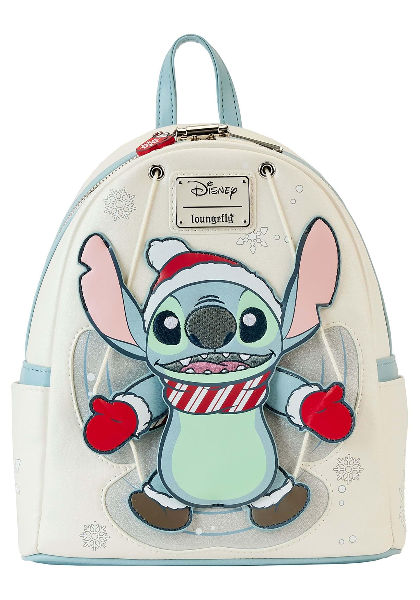 Loungefly Disney Stitch Holiday Snow Angel Glitter Mini Backpack