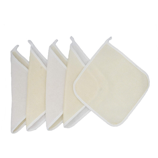 5 Pack Soft Weave Home Spa Bath Shower Exfoliating Massage Face Body Wash Cloths, Dual-Sided With Exfoliating Scrub and Soft Terry Cloth Towel Beauty & Personal Care TTYBG