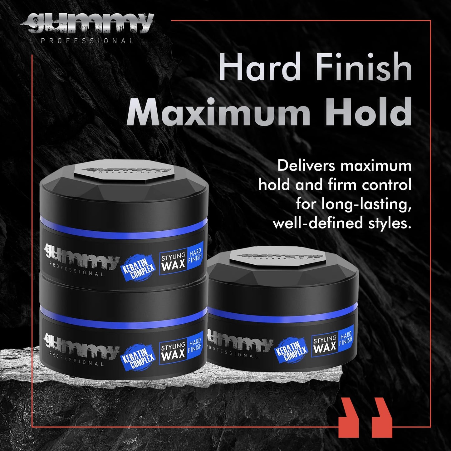 Gummy Professional Hard Finish Hair Wax - Maximum Hold Styling Wax - Transparent Water-Based Non-Greasy Formula - Leaves No Residue, Washes Out Easily Beauty and Personal Care Gummy