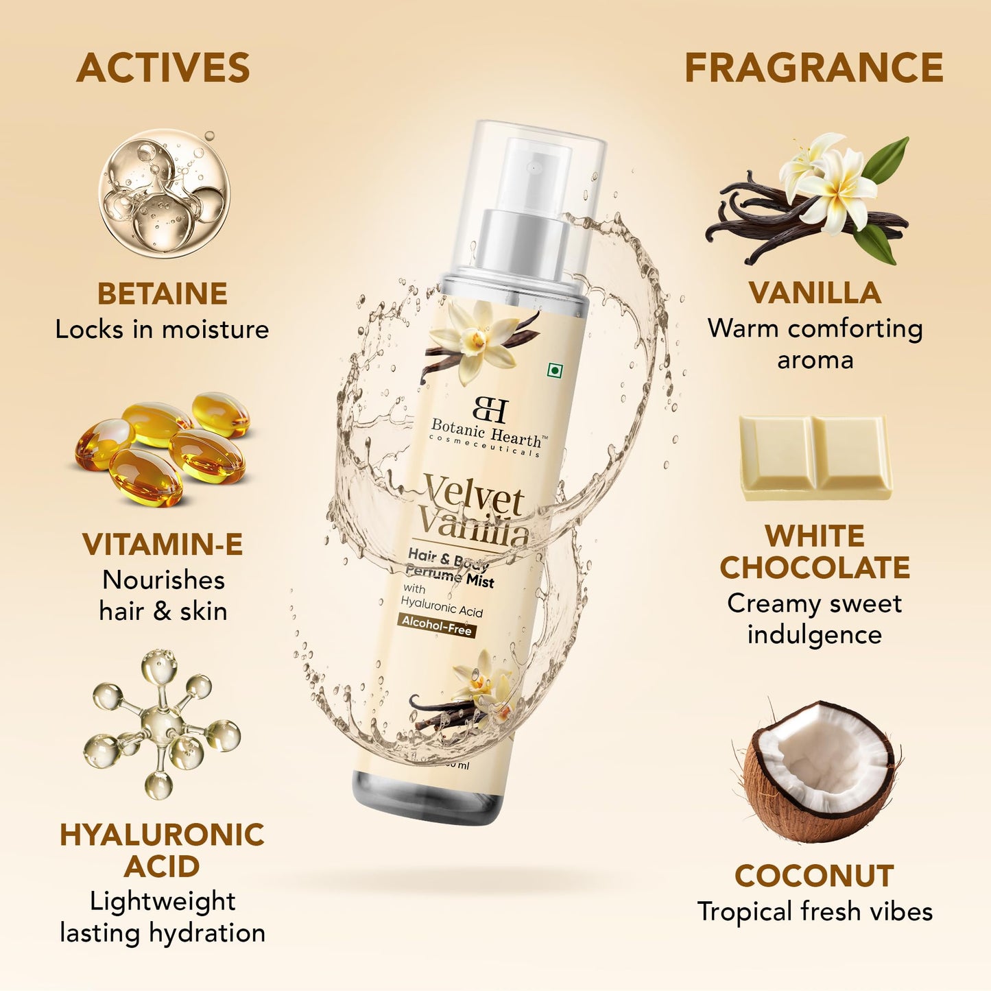 Botanic Hearth Vanilla Hair Perfume & Body Mist, Long-Lasting Hair Deodorizer & Body Scent for Women & Men, Alcohol-Free Clean Fragrance Hair Spray Beauty and Personal Care Botanic Hearth