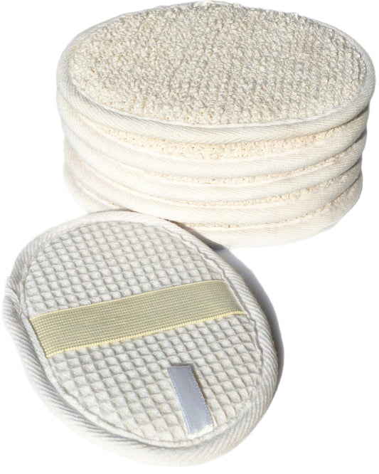6Pack (Large 6.3x4.3 inches) Exfoliating Face Body Pad (100% Soft Terry Cloth) Cloth Materials Loofah Sponge Scrubber Brush Close Skin for Men Beauty & Personal Care JINS-Hung