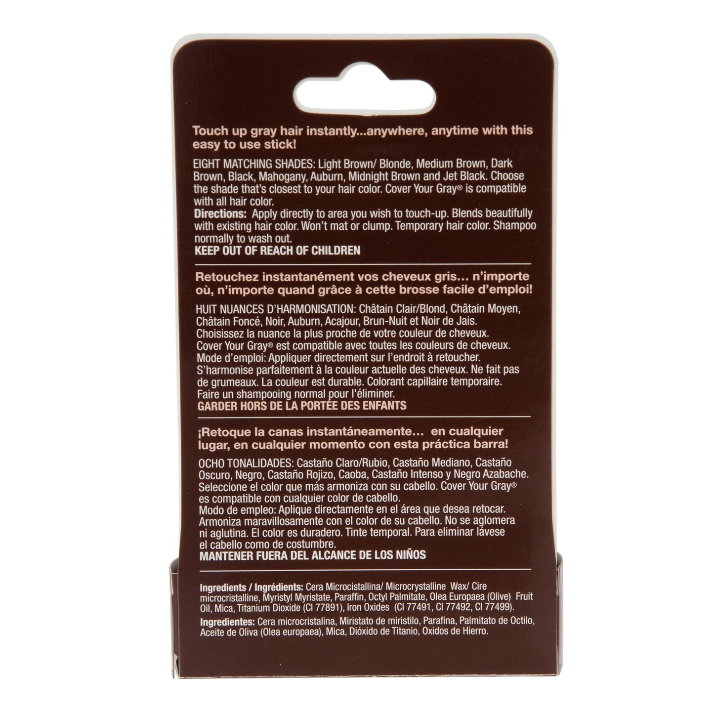 Cover Your Gray for Women Touch Up Stick, Dark Brown, 0.15 oz