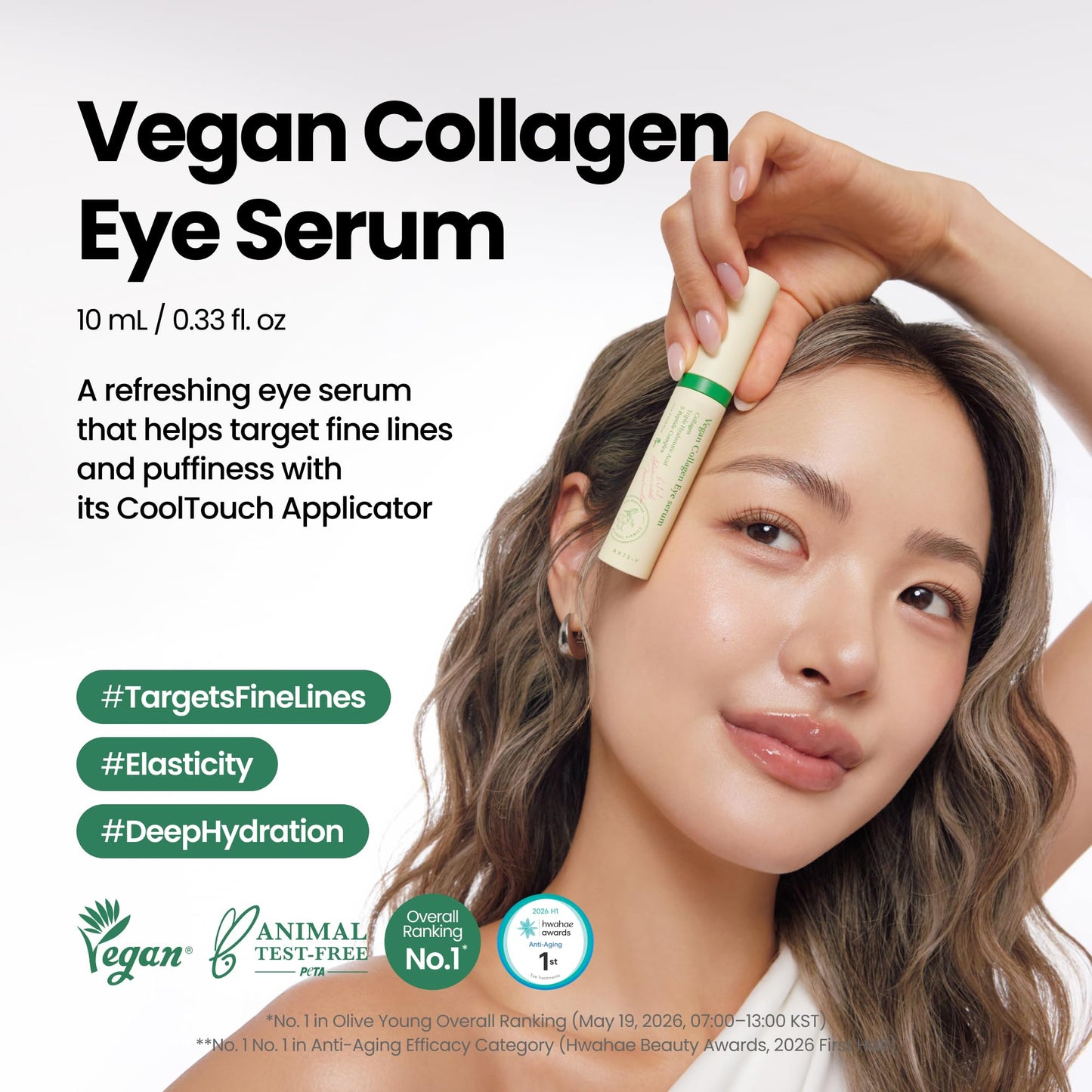 AXIS-Y Vegan Collagen Eye Serum - K Beauty Triple Hyaluronic Acid & Peptide Collagen Serum Improve Skin Elasticity, Reduce Fine Lines & Dark Circles Beauty and Personal Care AXIS-Y