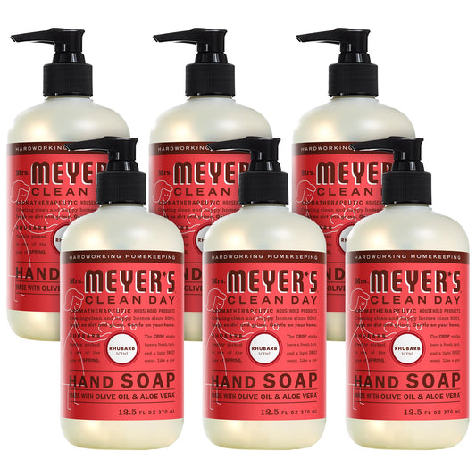 Mrs. MEYER'S Hand Soap, Made with Essential Oils, Rhubarb, 12.5 fl. oz - (Pack of 6) Beauty & Personal Care Mrs. MEYER'S