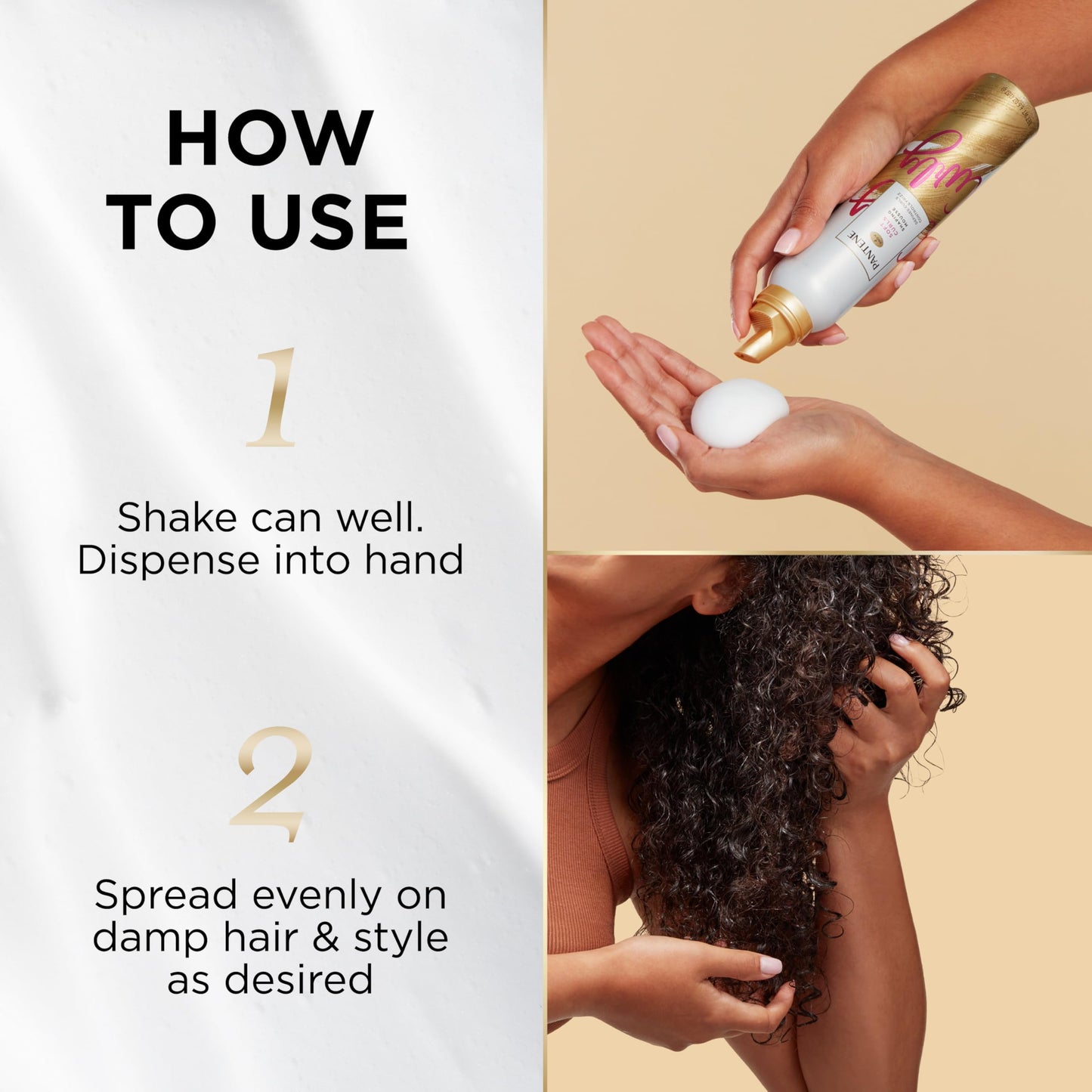 Pantene Pro-V Curl Mousse to Tame Frizz for Soft, Touchable Curls, 6.6 oz