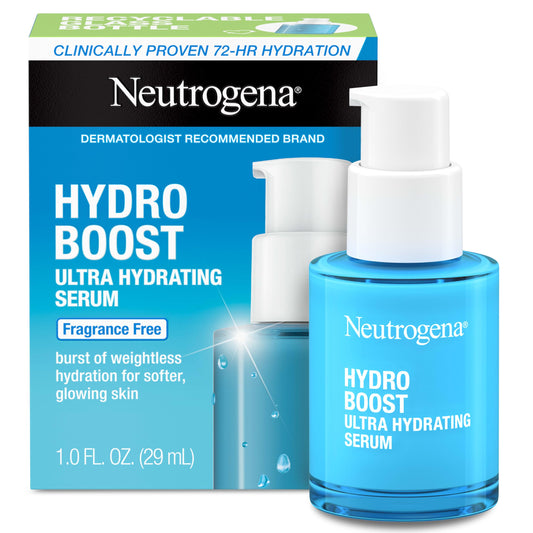 Neutrogena Hydro Boost Ultra Hydrating Serum with Hyaluronic Acid, Fragrance-Free Face Serum for Weightless Hydration and Softer, Glowing Skin