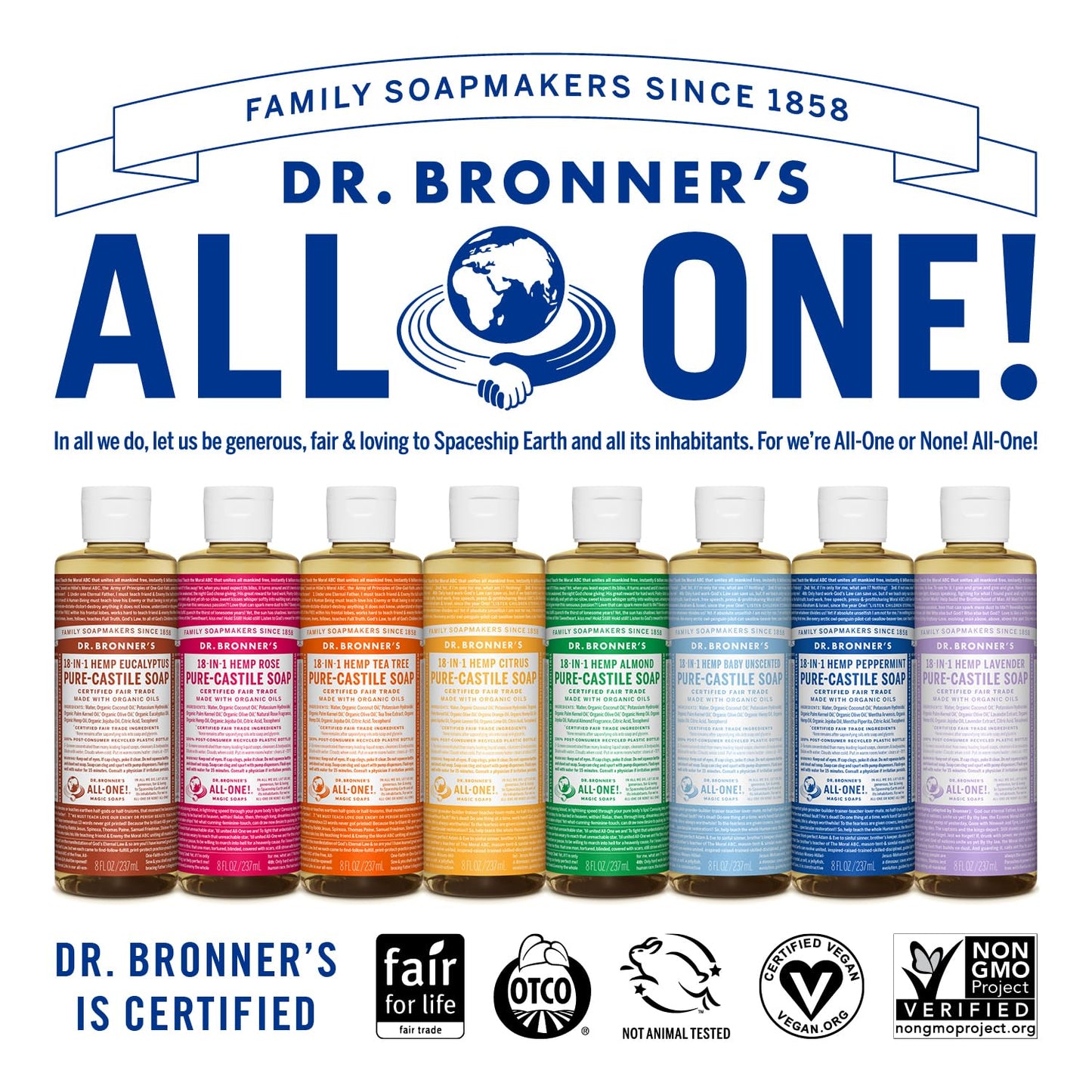 Dr. Bronners Cherry Blossom Pure-Castile Liquid Soap, 240 ML Beauty & Personal Care Dr. Bronner's