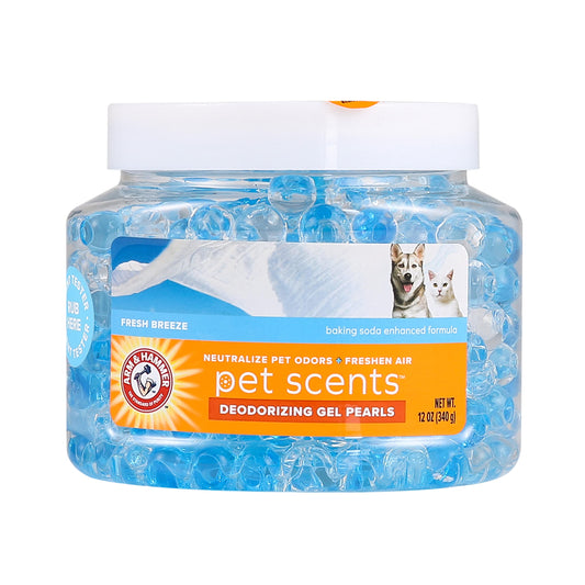 Arm & Hammer Pet Air Care Deodorizing Gel Beads, Fresh Breeze Scent, 12oz Odor Neutralizer with Baking Soda for Pet Smell Control