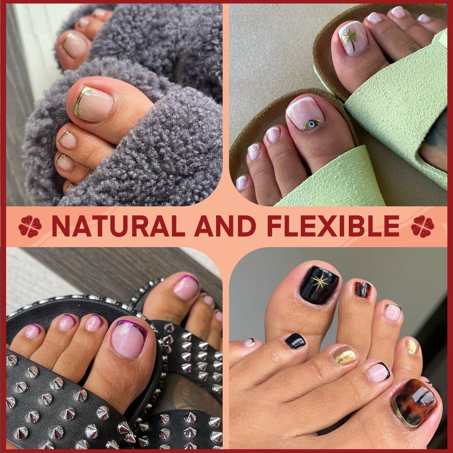 Luckyfairy Square Toe Nail Tips: Full Cover Big Wide Matte Fake Toe Nails 15Sizes Soft Gel Pre-shape Clear Gel Toe Nail Tips Press ons For Nail Beauty and Personal Care Luckyfairy